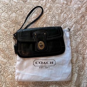 Coach Legacy Gigi Black Leather Turn-lock Wristlet, 65th Anniversary Edition